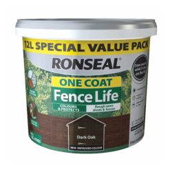 Ronseal One Coat Fence Life 12L Dark Oak