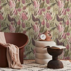 AS Creation - Leaves Sage Plum