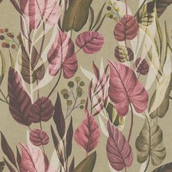 Alternative view of AS Creation - Leaves Sage Plum