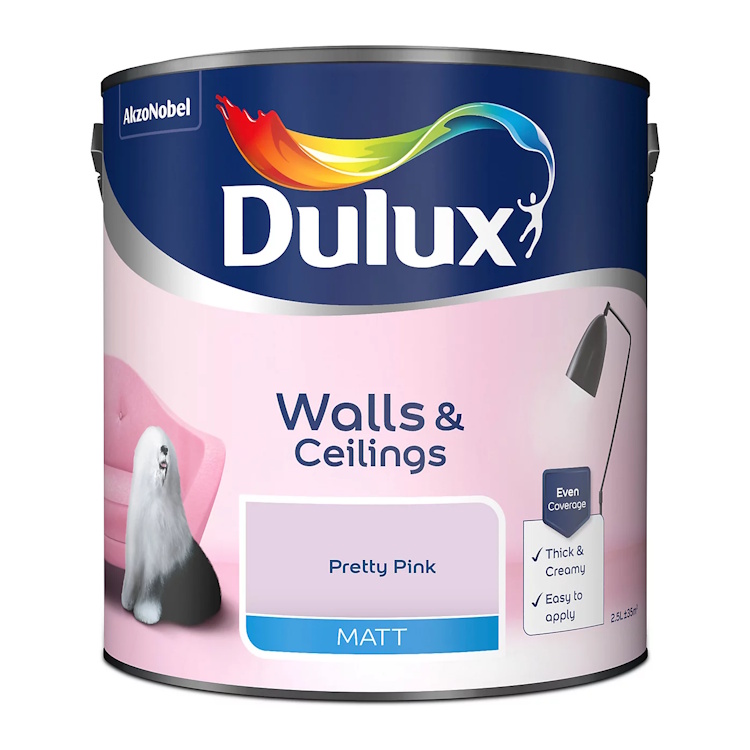 Dulux Walls & Ceilings Emulsion Matt Pretty Pink