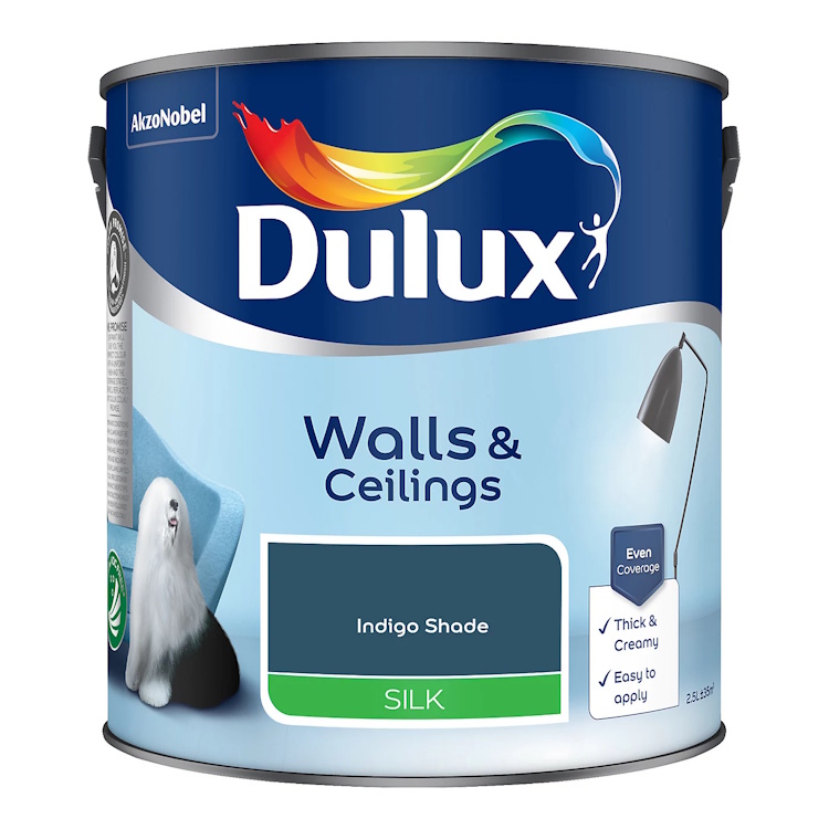 Dulux Walls & Ceilings Emulsion Silk Indigo Shade