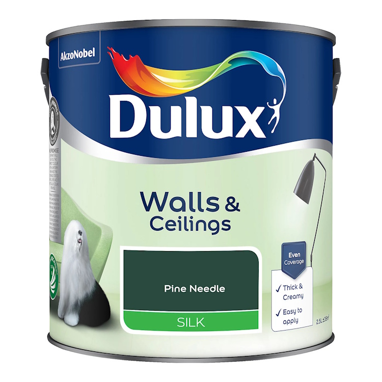 Dulux Walls & Ceilings Emulsion Silk Pine Needle