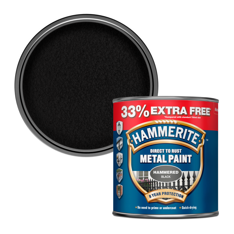Hammerite Metal Paint - Hammered Black