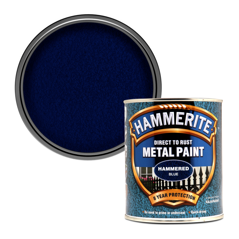 Hammerite Metal Paint - Hammered Blue - Image 2