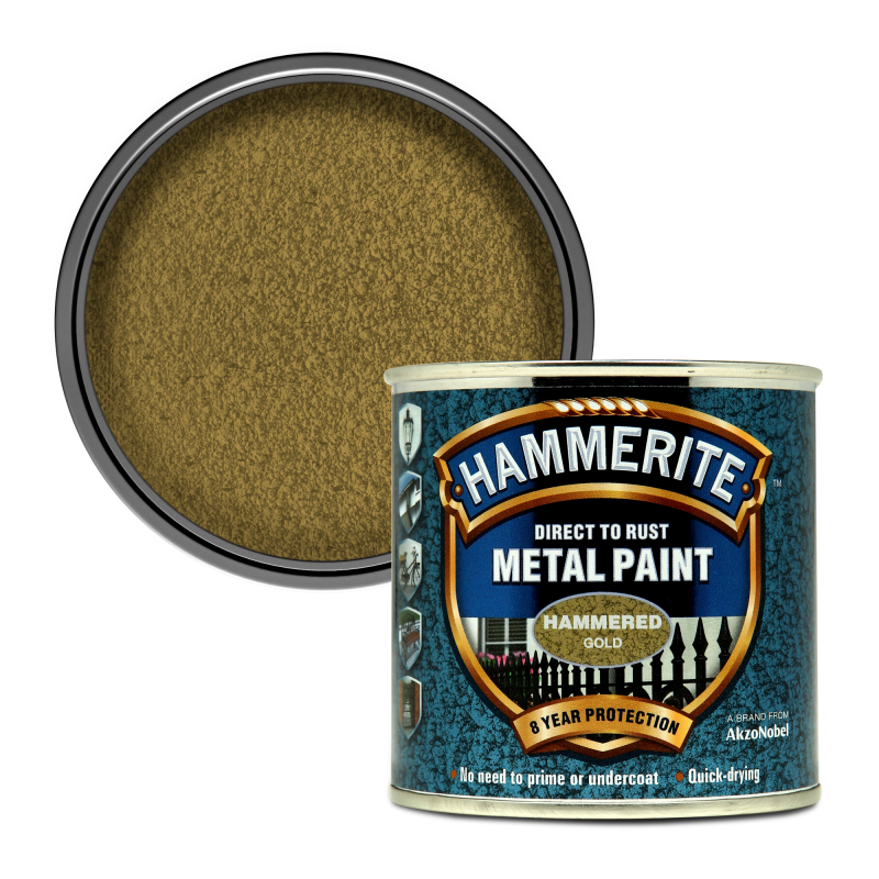 Hammerite Metal Paint - Hammered Gold
